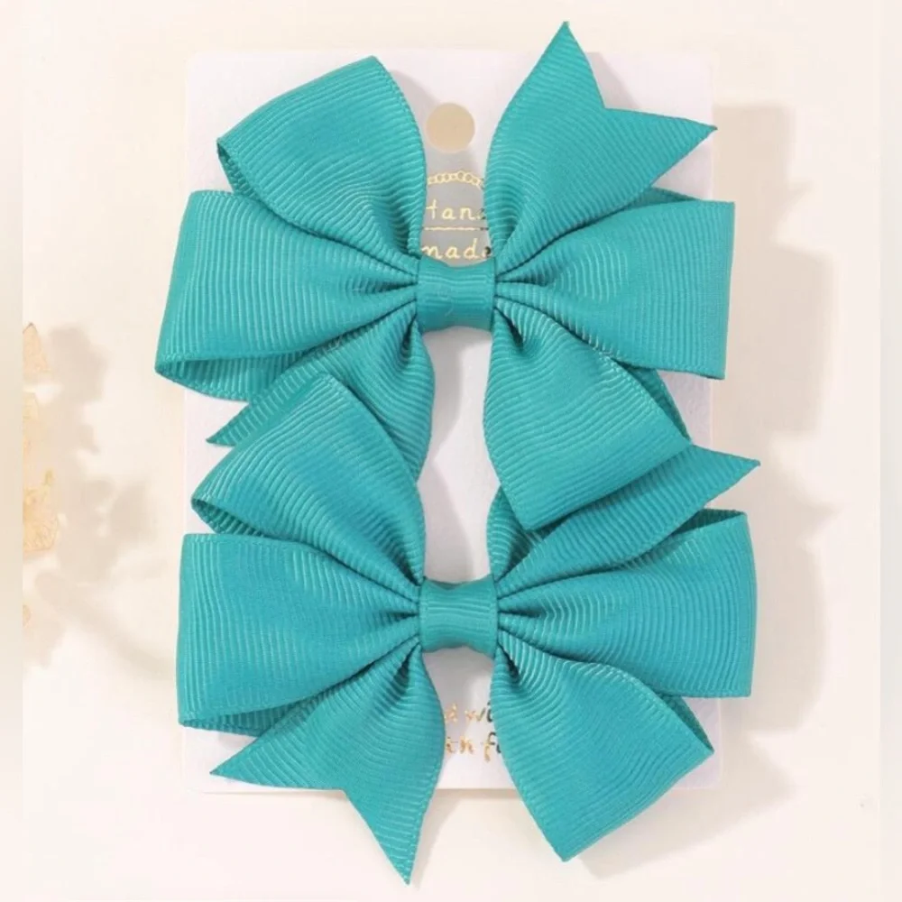 Tiffany blue hair bows